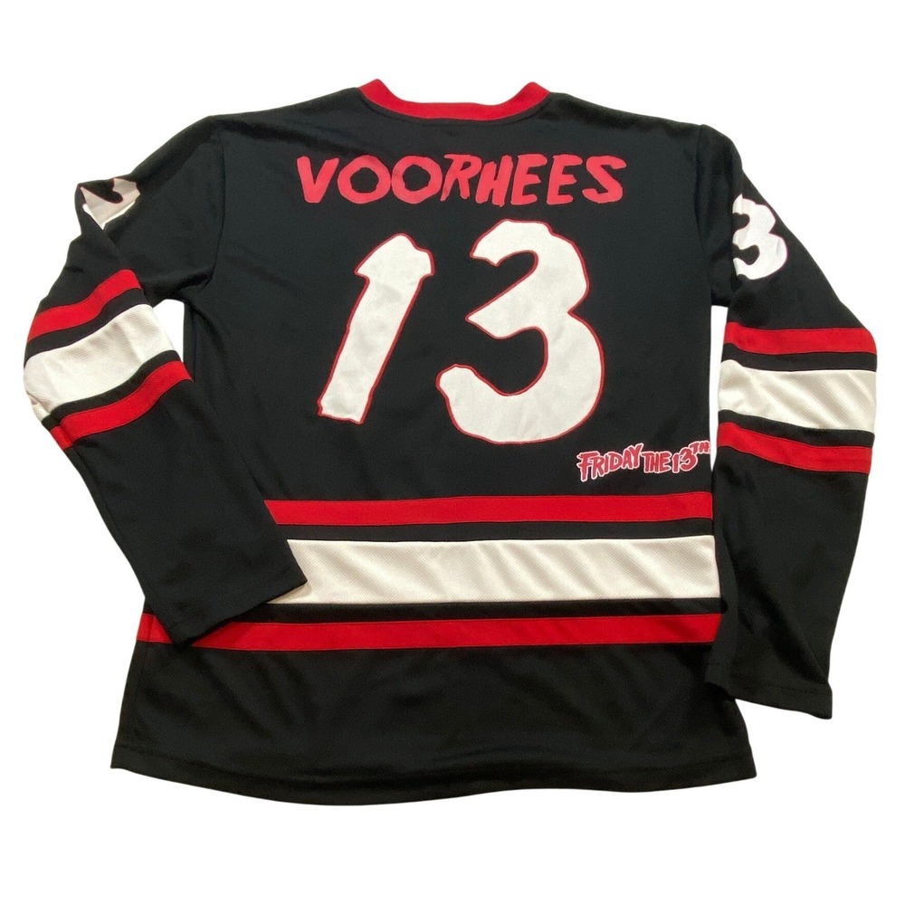 Friday the‎ 13th Jason Voorhees Hockey Jersey Black Red White Size S P - Picture 2 of 13